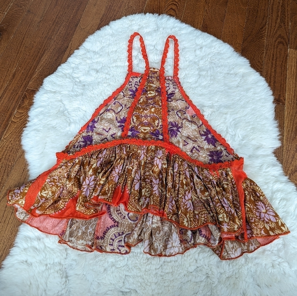 Free People Bali Desert Nova Cami Tank Orange & Purple xs - Picture 5 of 10